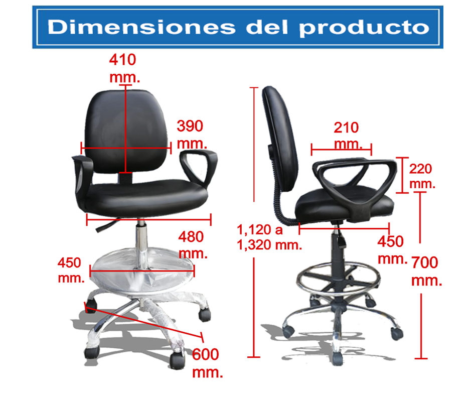 Practica silla cajera venus medidas.